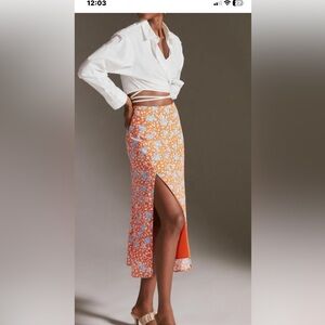 Maeve Lille Side-Slit Midi Skirt by Maeve, size 8